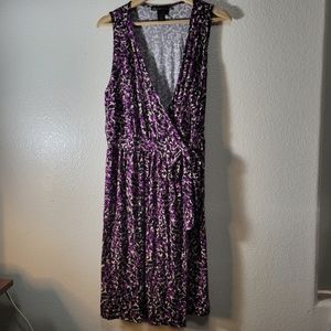 Lane Bryant Sleeveless Wrap Belted Dress  Elastic Waste